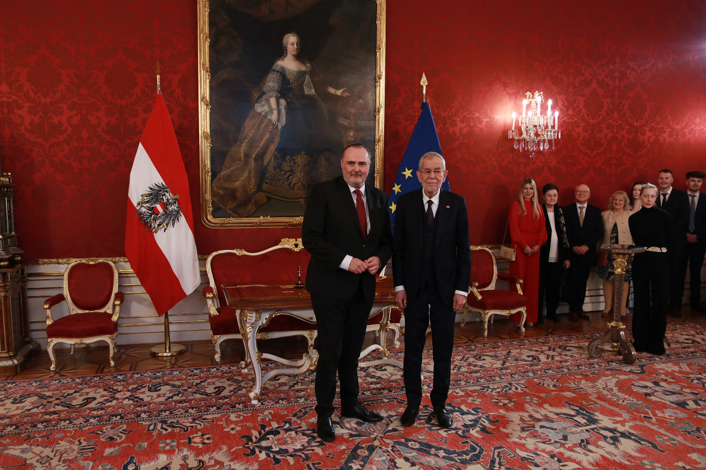Hans Peter Doskozil als Landeshauptmann angelobt Wien Österreich Burgenland Landeshauptmann Hans Peter Doskozil Bundespräsident Alexander Van der Bellen Hofburg