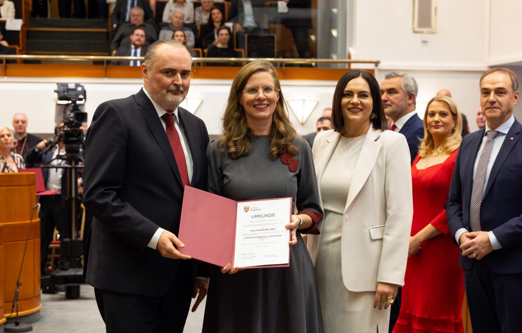 Konstituierende Sitzung Landtags Angelobung 2025 Burgenland Eisenstadt Landeshauptmann Hans Peter Doskozil, Landeshauptmann-Stellvertreterin Anja Haider-Wallner, Landtagspräsidentin Astrid Eisenkopf