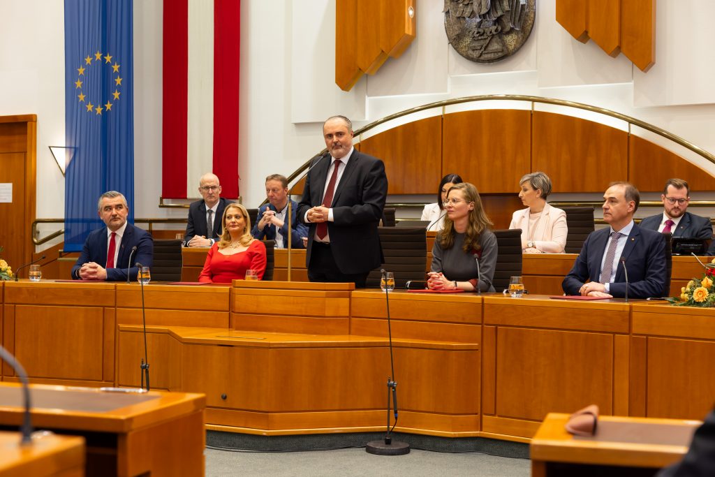 Konstituierende Sitzung Landtags Angelobung 2025 Burgenland Eisenstadt Landeshauptmann Hans Peter Doskozil, Landeshauptmann-Stellvertreterin Anja Haider-Wallner, 06.02.2025