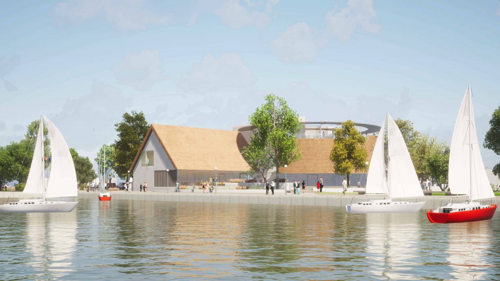Startschuss für neues Kulturzentrum in Neusiedl am See: Nachhaltig, naturnah und multifunktional Burgenland Neusiedl am See Präsentierten die Pläne zum Bau des neuen Kulturzentrums in Neusiedl am See (v.l.): Landeshauptmann Hans Peter Doskozil, Neusiedls Bürgermeisterin LAbg. Elisabeth Böhm, KBB-Geschäftsführerin Claudia Priber, LIB-Geschäftsführerin Jutta Benedek und Arch. Ralph Steffek, BSc. March, LIB