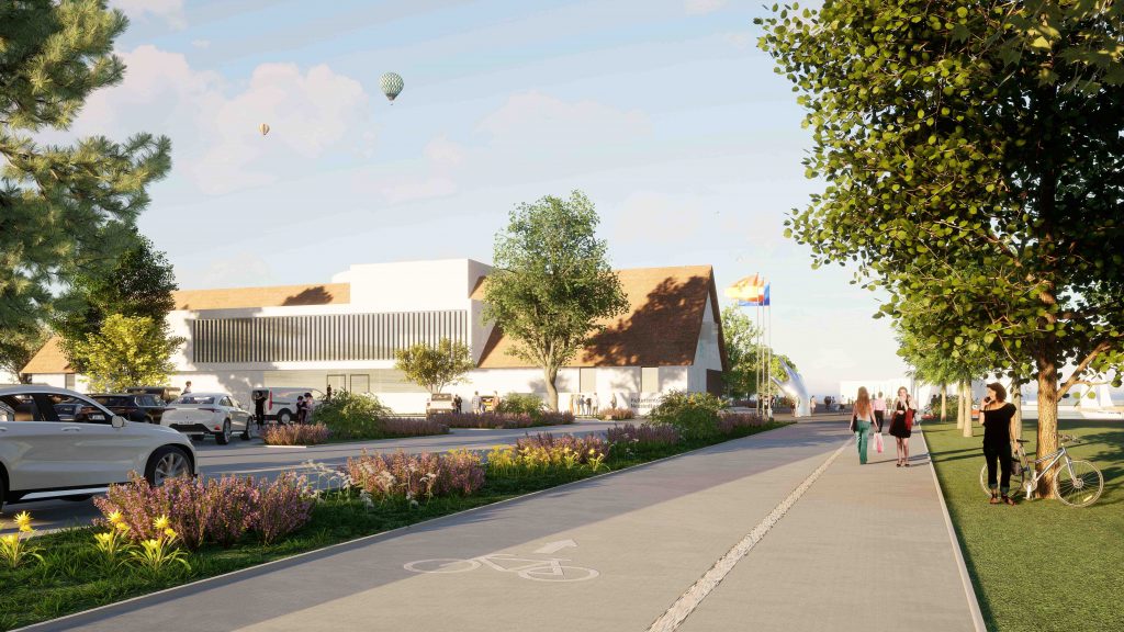 Startschuss für neues Kulturzentrum in Neusiedl am See: Nachhaltig, naturnah und multifunktional Burgenland Neusiedl am See Präsentierten die Pläne zum Bau des neuen Kulturzentrums in Neusiedl am See (v.l.): Landeshauptmann Hans Peter Doskozil, Neusiedls Bürgermeisterin LAbg. Elisabeth Böhm, KBB-Geschäftsführerin Claudia Priber, LIB-Geschäftsführerin Jutta Benedek und Arch. Ralph Steffek, BSc. March, LIB