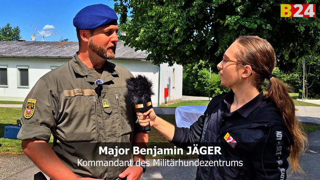 Welpentaufe in Kaisersteinbruch 2025 Major Benjamin JÄGER, Kommandant des Militärhundezentrums